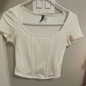 WHITE CORSET STYLE TSHIRT